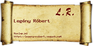 Legény Róbert névjegykártya