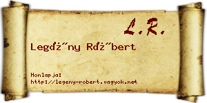 Legény Róbert névjegykártya